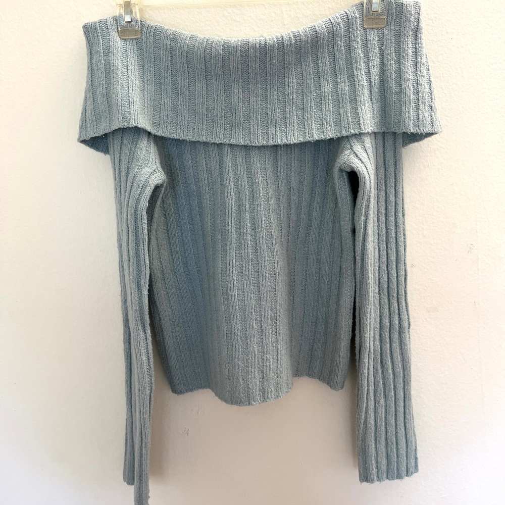 off the shoulder knit sweater